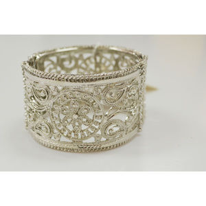 Amrita Singh Bangle Cuff Thick Bracelet Silver NWT